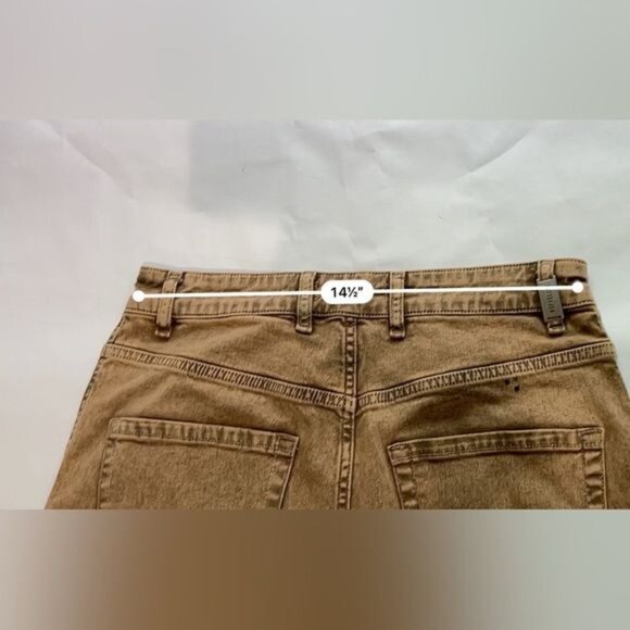 Represent Paint Splatter Raw Hem Slim Jeans Brown - Picture 3 of 5